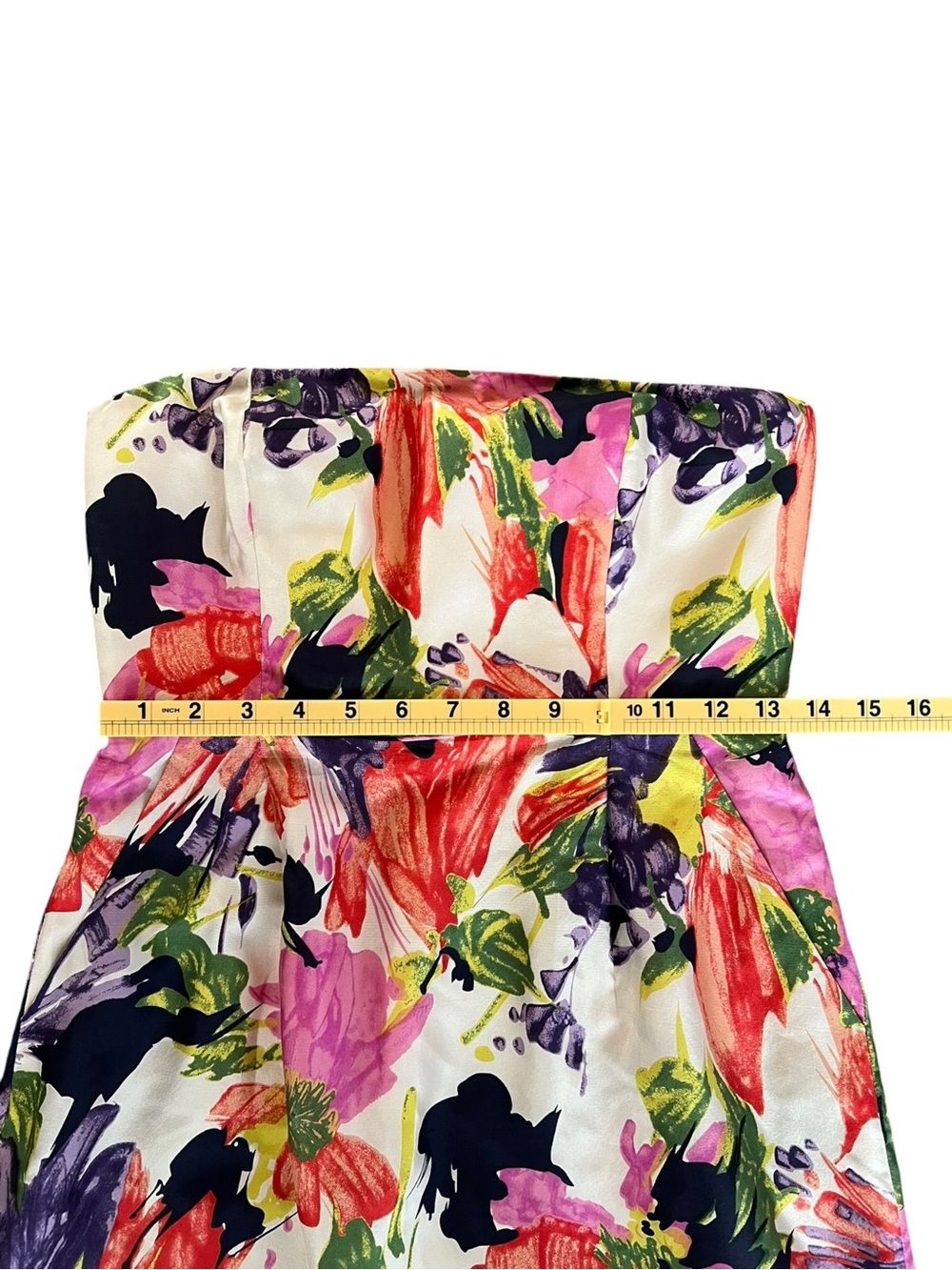 J. Crew Strapless Floral Print Cocktail Dress 100% Silk Women’s Size 4 - Picture 8 of 13